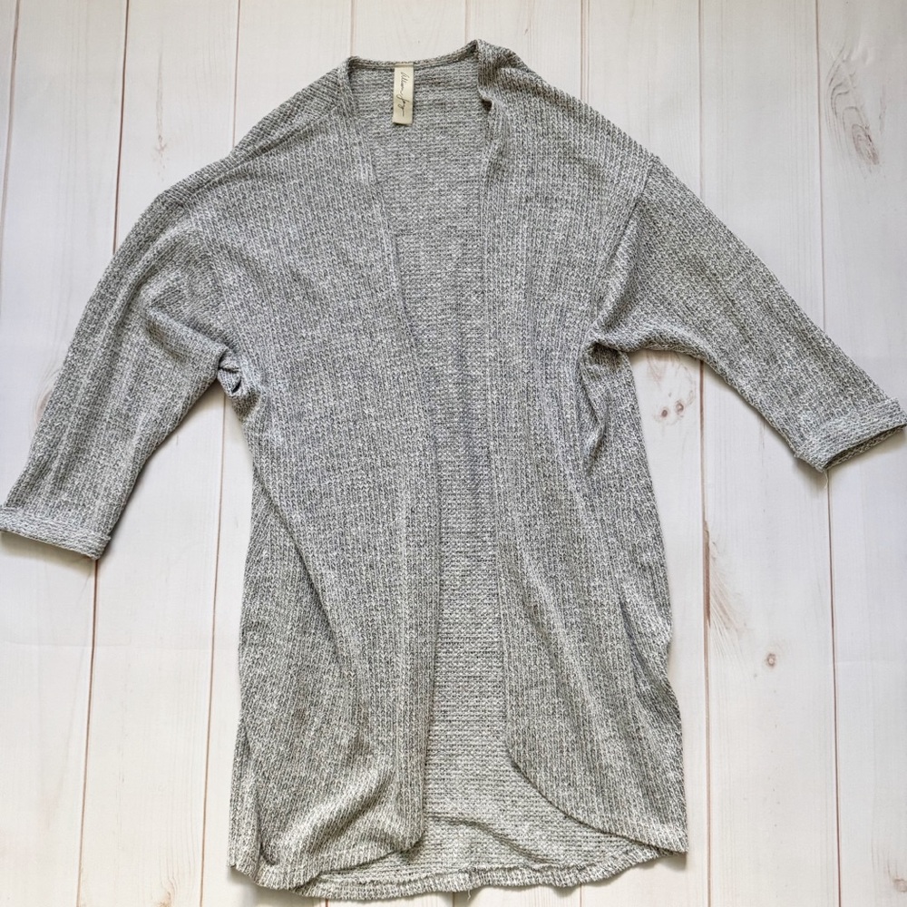 Allison Joy Gray Open Cardigan